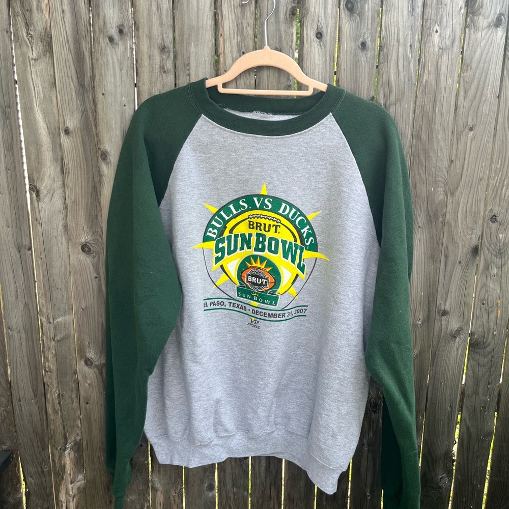 American Vintage Green and Gray Crewneck Sweater